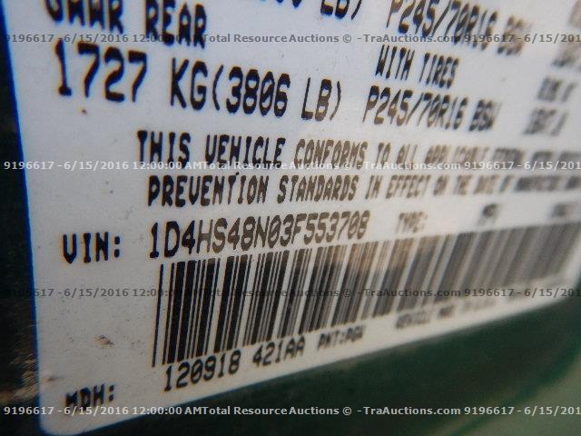 1D4HS48N03F553708 - 2003 DODGE DURANGO SL GREEN photo 12