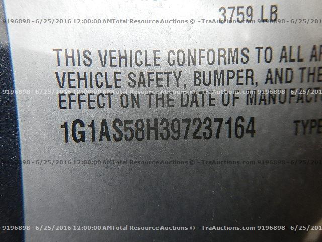 1G1AS58H397237164 - 2009 CHEVROLET COBALT GRAY photo 12