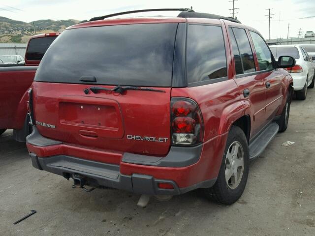 1GNDT13S232337698 - 2003 CHEVROLET TRAILBLAZE RED photo 4