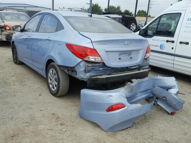 KMHCT4AE3EU627342 - 2014 HYUNDAI ACCENT GLS BLUE photo 3