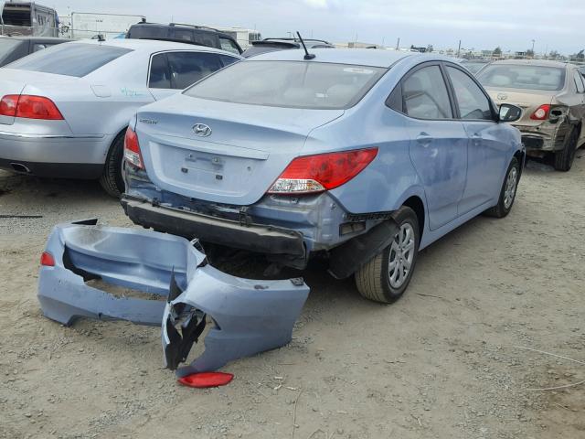 KMHCT4AE3EU627342 - 2014 HYUNDAI ACCENT GLS BLUE photo 4