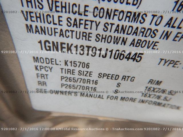 1GNEK13T91J106445 - 2001 CHEVROLET TAHOE K150 SILVER photo 12