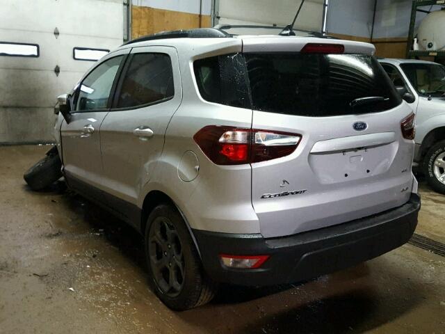 MAJ6P1CL5JC190319 - 2018 FORD ECOSPORT S SILVER photo 3