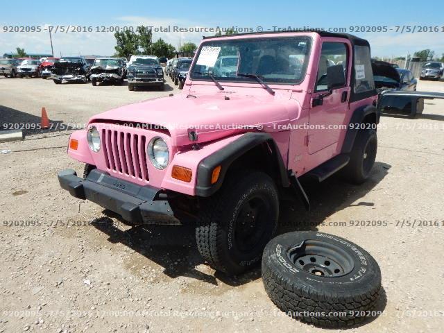 1J4FY29P7XP465773 - 1999 JEEP WRANGLER S PINK photo 1