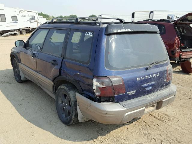 JF1SF655X2H732578 - 2002 SUBARU FORESTER S BLUE photo 3