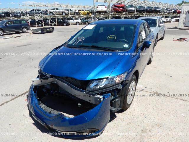 19XFB2F54EE022102 - 2014 HONDA CIVIC LX BLUE photo 1