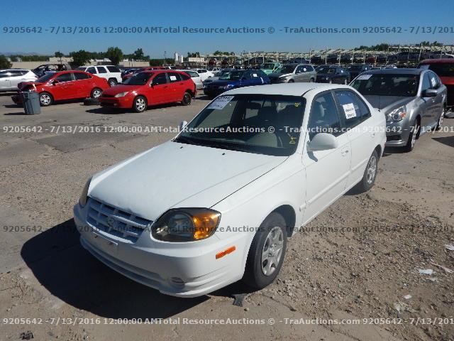 KMHCG45C64U500354 - 2004 HYUNDAI ACCENT GL WHITE photo 1