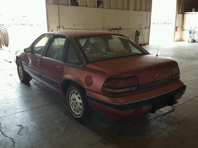 1G2WH54D6MF276932 - 1991 PONTIAC GRAND PRIX RED photo 3