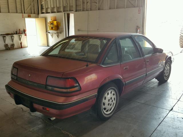 1G2WH54D6MF276932 - 1991 PONTIAC GRAND PRIX RED photo 4