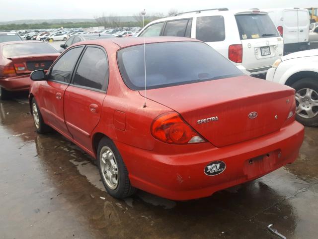 KNAFB121235259738 - 2003 KIA SPECTRA BA RED photo 3