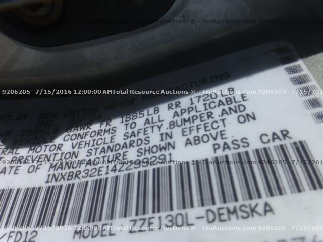 1NXBR32E14Z299291 - 2004 TOYOTA COROLLA CE SILVER photo 12