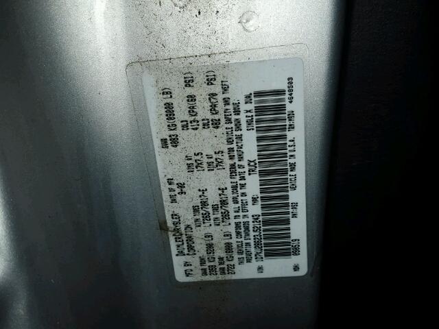 1D7KU28623J521243 - 2003 DODGE RAM 2500 S SILVER photo 10