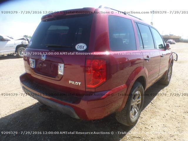 5FNYF185X4B009576 - 2004 HONDA PILOT EXL RED photo 3