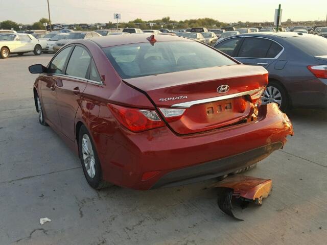 5NPEB4AC9EH934829 - 2014 HYUNDAI SONATA RED photo 3