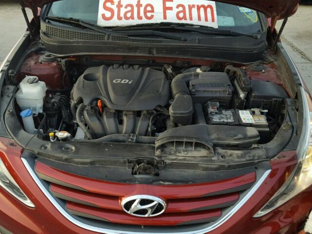 5NPEB4AC9EH934829 - 2014 HYUNDAI SONATA RED photo 7