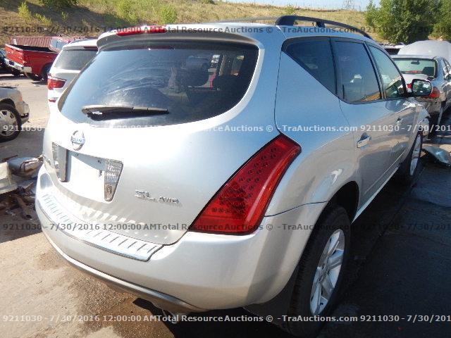 JN8AZ08W16W529759 - 2006 NISSAN MURANO SL SILVER photo 3