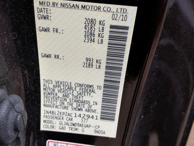 1N4BL2EP2AC142941 - 2010 NISSAN ALTIMA SR BLACK photo 10