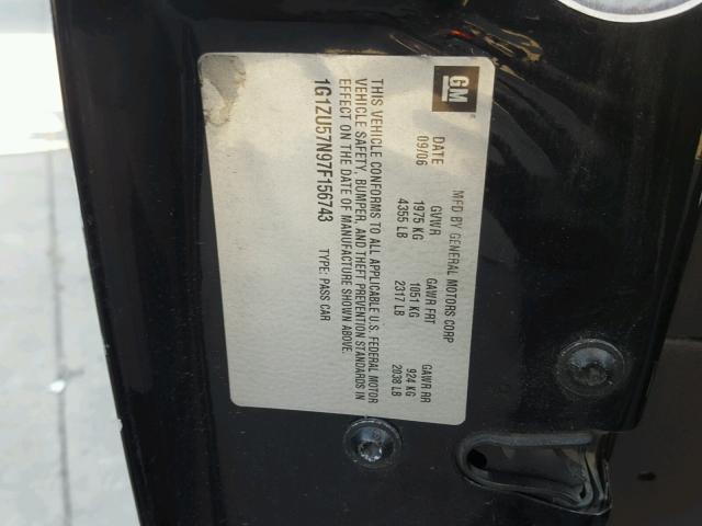 1G1ZU57N97F156743 - 2007 CHEVROLET MALIBU LTZ 黑色 照片 10