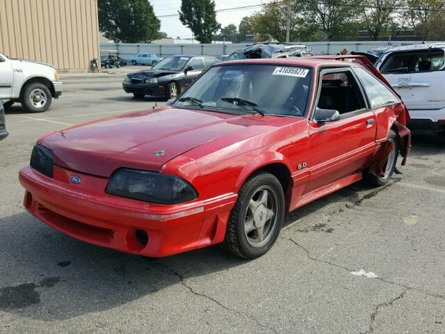 1FACP42E7PF130671 - 1993 FORD MUSTANG GT RED photo 2