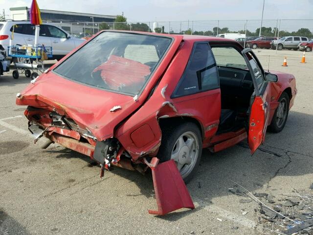 1FACP42E7PF130671 - 1993 FORD MUSTANG GT RED photo 4