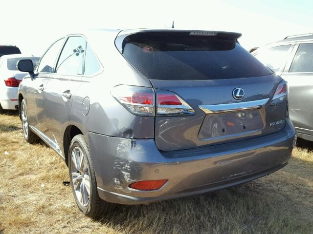 2T2ZB1BA8FC001954 - 2015 LEXUS RX 450H GRAY photo 3