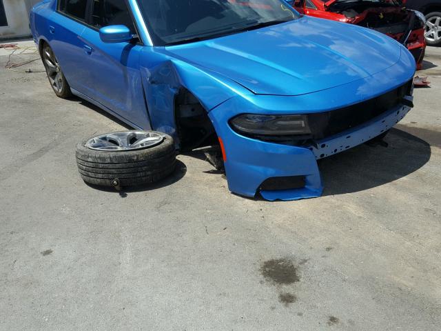 2C3CDXHG1FH863670 - 2015 DODGE CHARGER SX BLUE photo 9