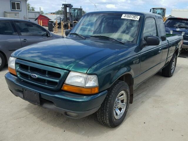 1FTYR14XXYPB59715 - 2000 FORD RANGER GREEN photo 2