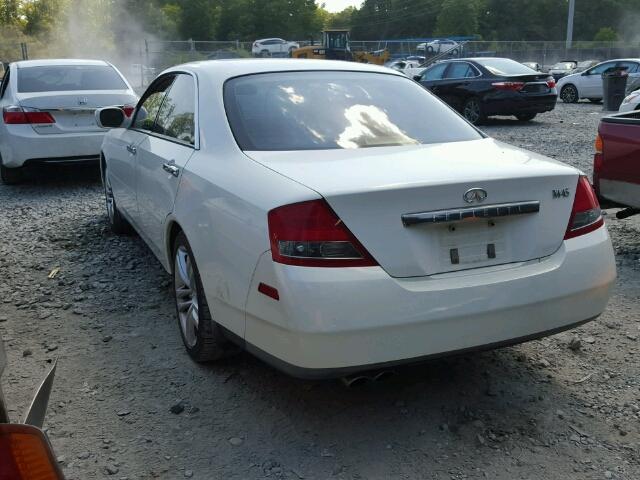 JNKAY41E33M004960 - 2003 INFINITI M45 WHITE photo 3