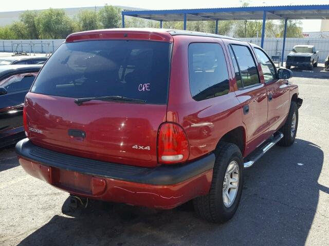 1B4HS28N1YF208693 - 2000 DODGE DURANGO MAROON photo 4