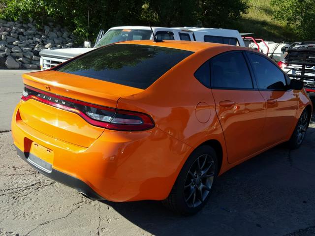 1C3CDFBH6DD338030 - 2013 DODGE DART SXT ORANGE photo 4