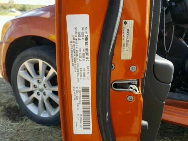 1B3CB5HA5BD242118 - 2011 DODGE CALIBER HE ORANGE photo 10