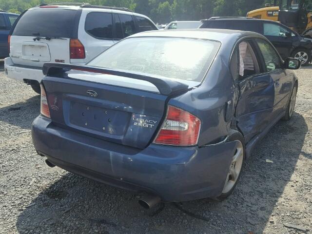 4S3BL676654202595 - 2005 SUBARU LEGACY GT BLUE photo 4