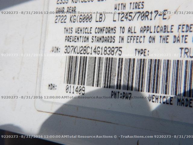 3D7KU28C14G183875 - 2004 DODGE RAM 2500 S Ağ foto 12