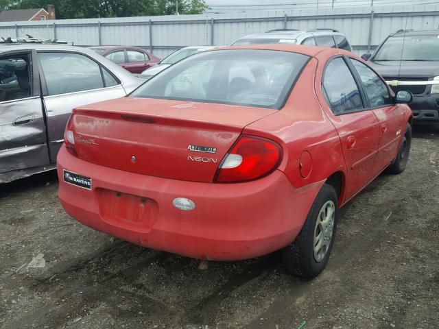 1P3ES46CXYD798438 - 2000 PLYMOUTH NEON BASE 红色 照片 4