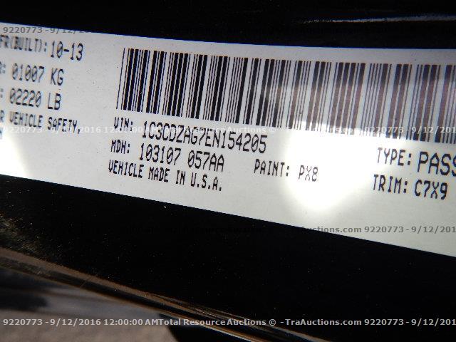 1C3CDZAG7EN154205 - 2014 DODGE AVENGER SE Schwarz Foto 12