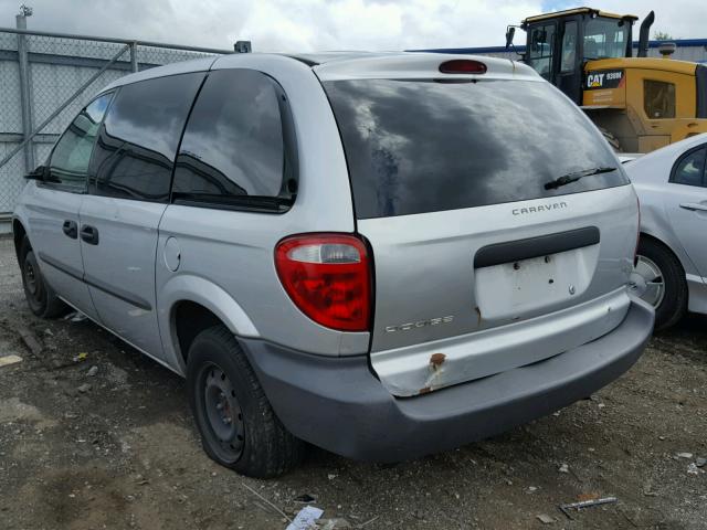 1B4GP25352B674478 - 2002 DODGE CARAVAN SE GRAY photo 3