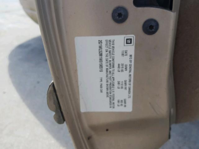 2G1WL52M1W9196519 - 1998 CHEVROLET LUMINA BAS თაფლისფერი ფოტო 10