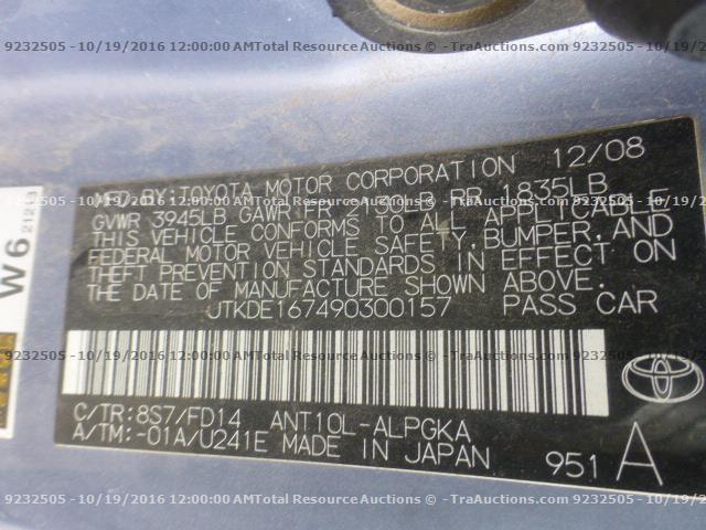 JTKDE167490300157 - 2009 TOYOTA SCION TC 蓝色 照片 12