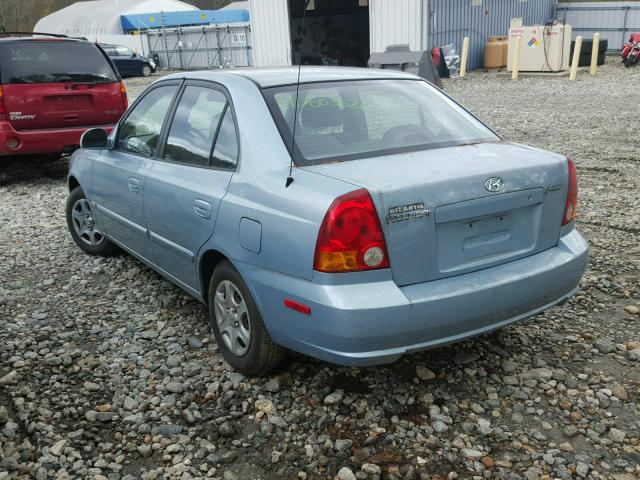 KMHCG45C55U595054 - 2005 HYUNDAI ACCENT GL GRAY photo 3