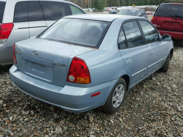 KMHCG45C55U595054 - 2005 HYUNDAI ACCENT GL GRAY photo 4