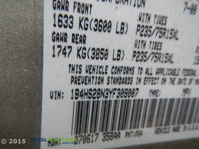 1B4HS28N3YF309007 - 2000 DODGE DURANGO GRAY photo 12