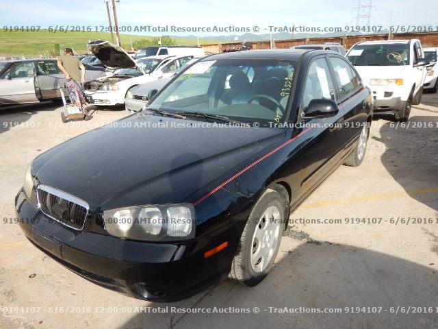 KMHDN45D62U263431 - 2002 HYUNDAI ELANTRA GL BLACK photo 1