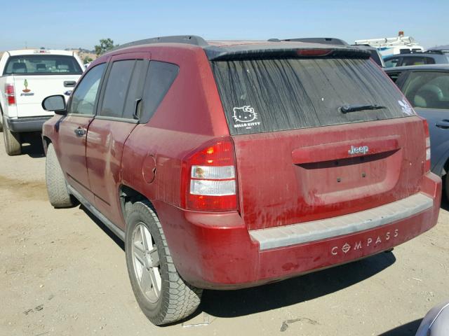 1J8FT47077D291798 - 2007 JEEP COMPASS RED photo 3
