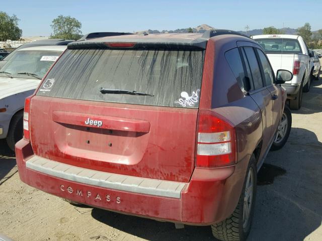 1J8FT47077D291798 - 2007 JEEP COMPASS RED photo 4
