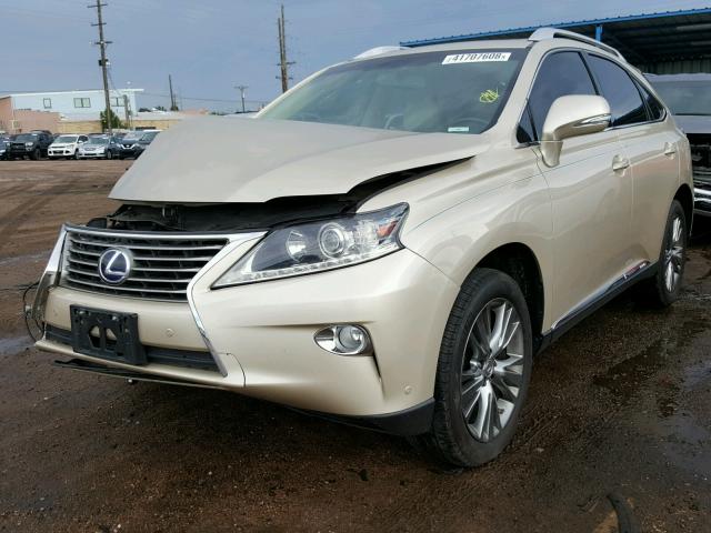 JTJBC1BAXD2065893 - 2013 LEXUS RX 450 GOLD photo 2