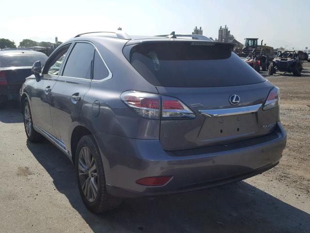 JTJBC1BA4D2441648 - 2013 LEXUS RX 450 CHARCOAL photo 3