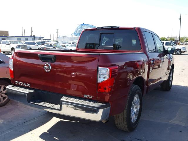 1N6AA1EK4HN535135 - 2017 NISSAN TITAN S MAROON photo 4