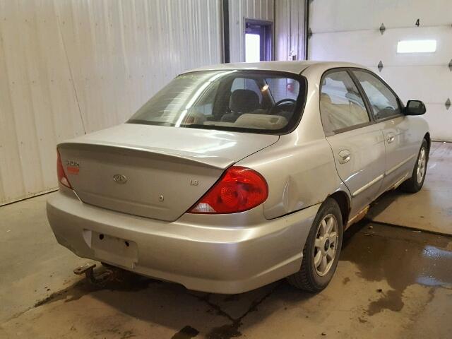 KNAFB121145316142 - 2004 KIA SPECTRA BA SILVER photo 4