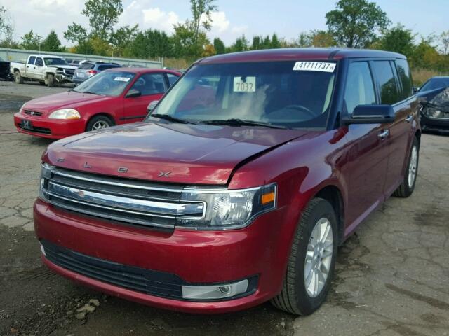 2FMGK5C85GBA17159 - 2016 FORD FLEX SEL RED photo 2