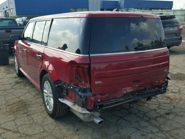 2FMGK5C85GBA17159 - 2016 FORD FLEX SEL RED photo 3